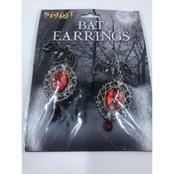 Spirit Halloween Vampiress Accessory Pieces. Bat Earrings,Hair Clip,& More - Picture 9 of 16